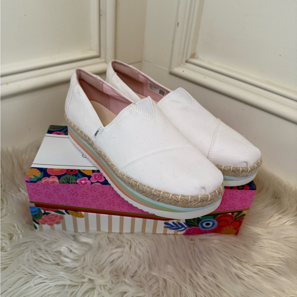 TOMS‎ Alparagata High Platform Espadrilles colorful Sz 11